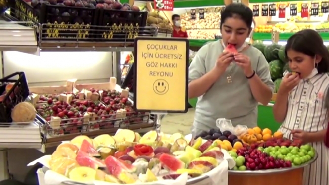 Çocuklara 'göz hakkı meyve reyonu'